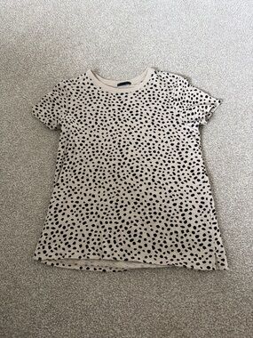 Women's Cream Short Sleeve Spot Print Tee